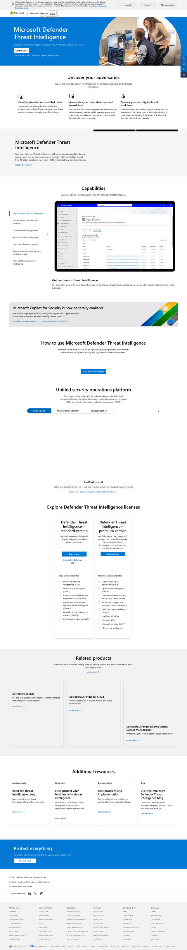 Microsoft Defender Threat Intelligence full screenshot