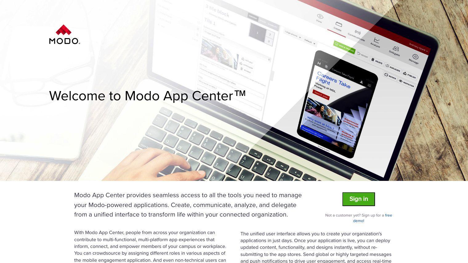 Modo App Center screenshot thumbnail