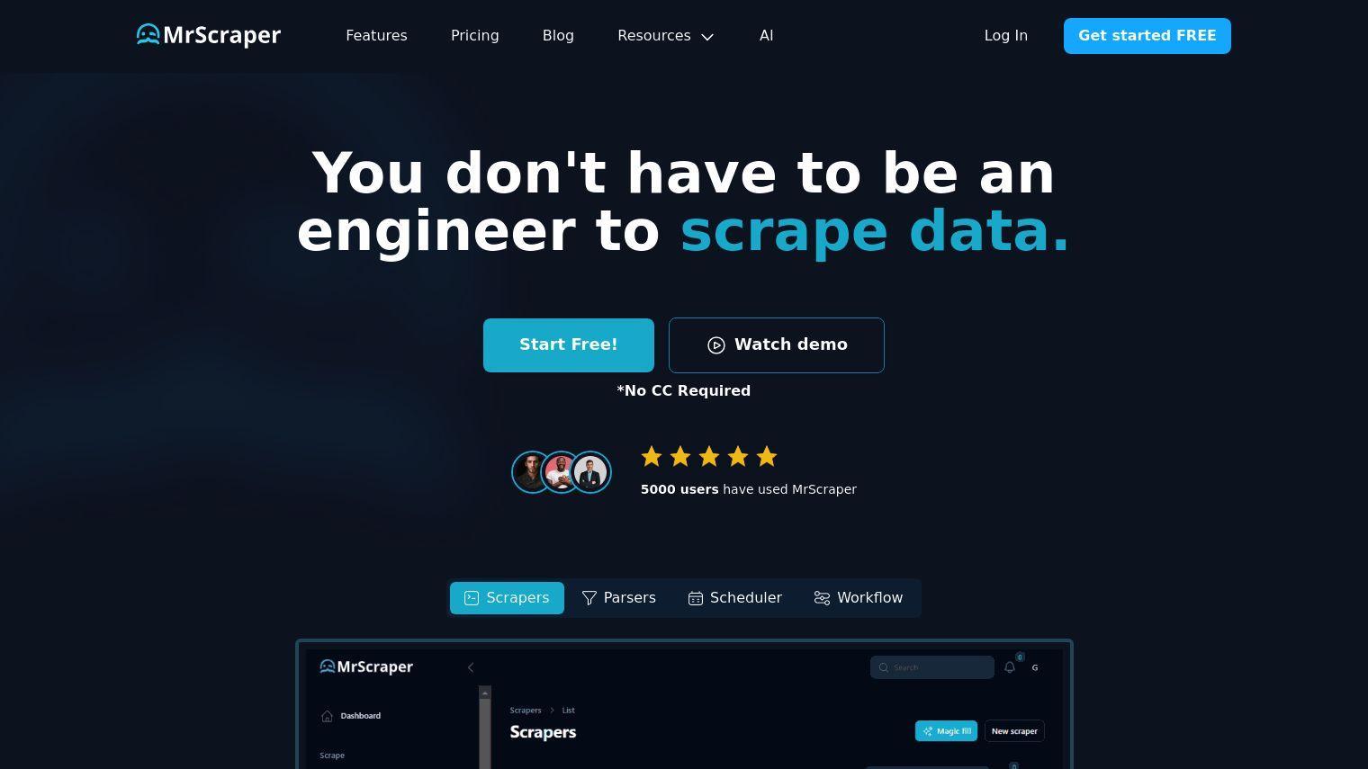 MrScraper screenshot thumbnail