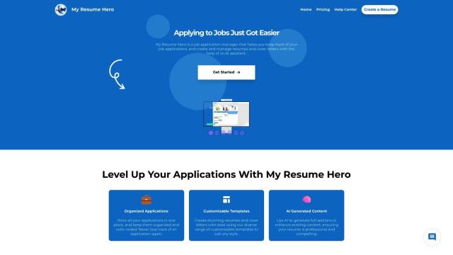 My Resume Hero full screenshot