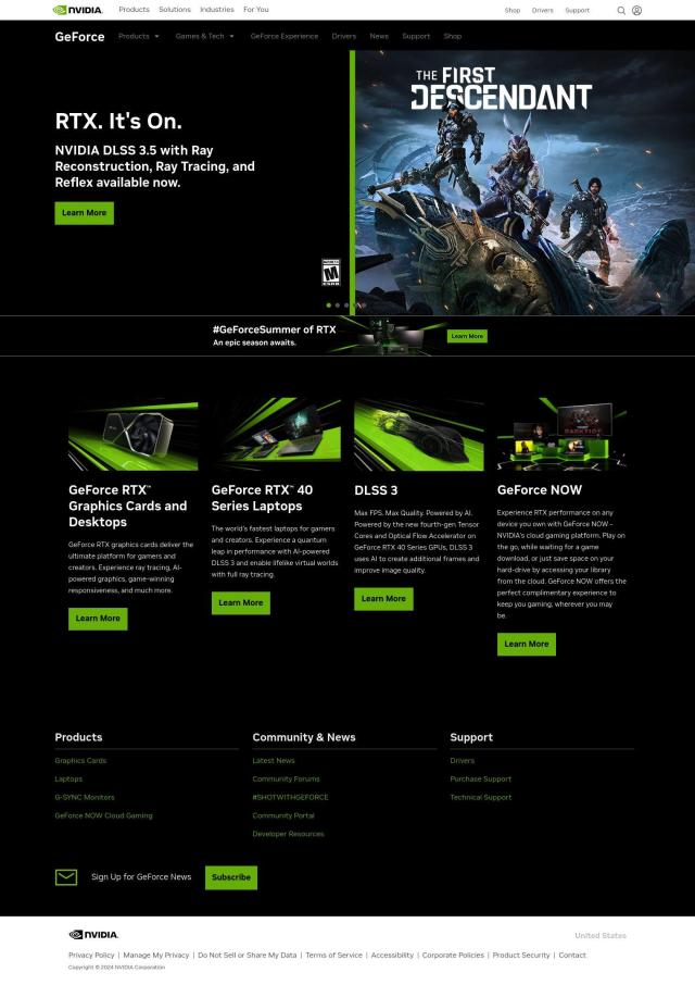 NVIDIA GeForce full screenshot