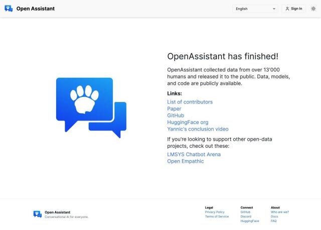 Open Assistant full screenshot