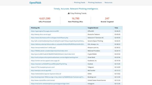 OpenPhish screenshot thumbnail
