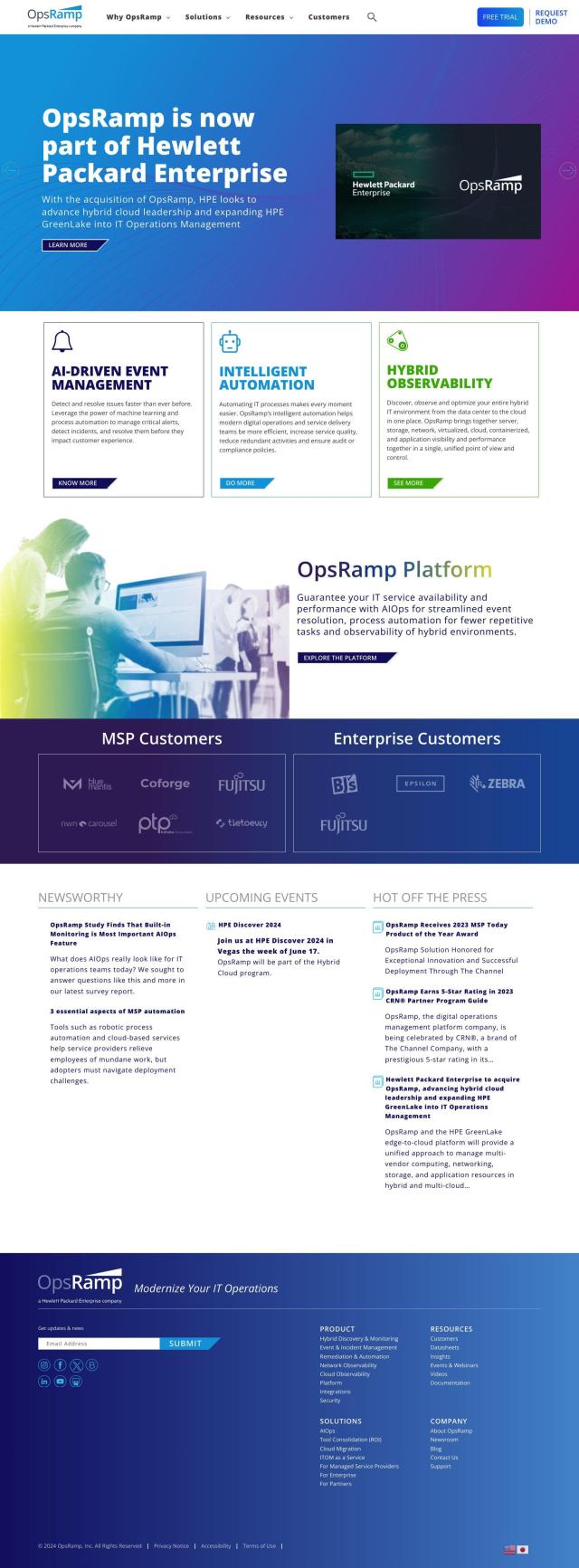 OpsRamp full screenshot