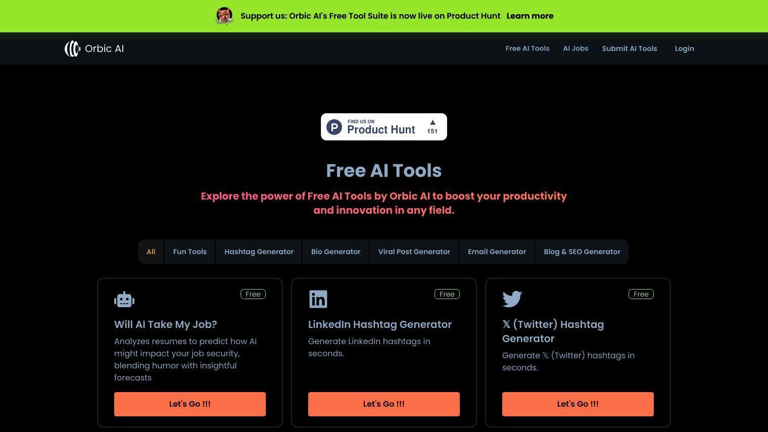 Orbic AI Free AI Tools screenshot thumbnail