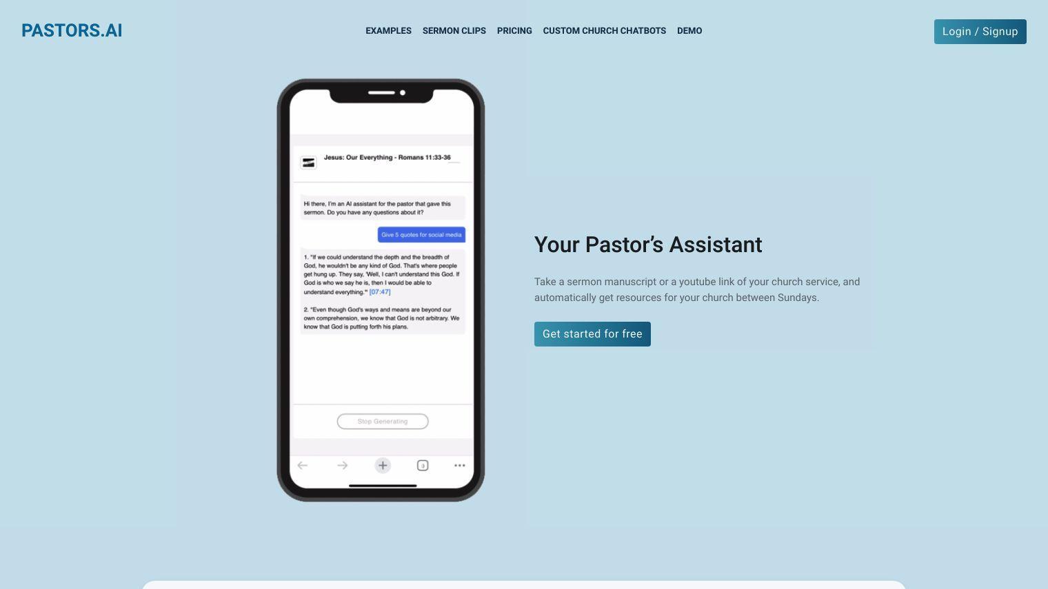 Pastors.AI screenshot thumbnail