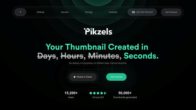 Pikzels screenshot thumbnail