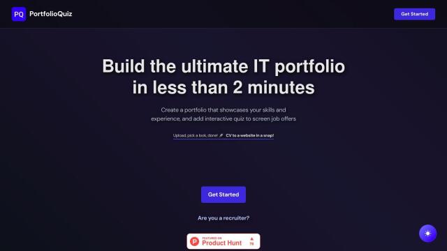 Portfolio Quiz screenshot thumbnail