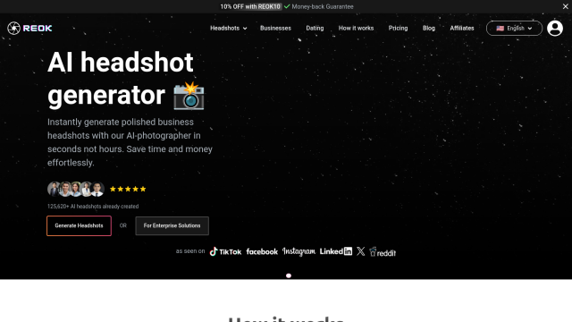 REOK AI Headshot Studio screenshot thumbnail