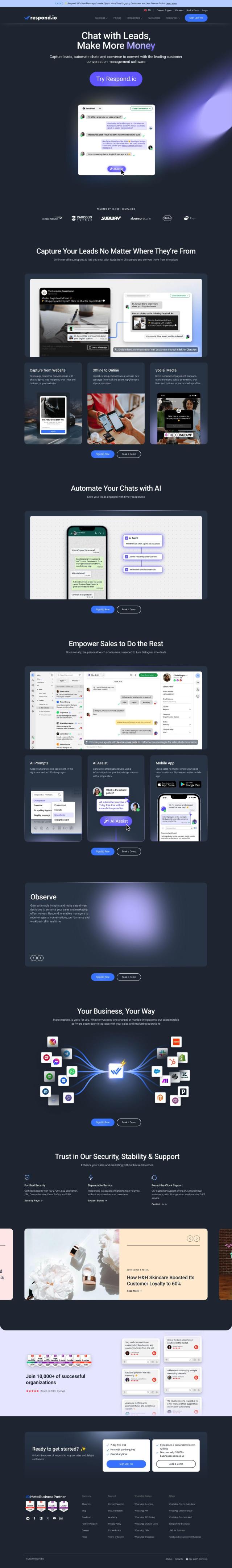 Respond.io full screenshot