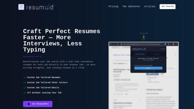 ResumaidPro full screenshot