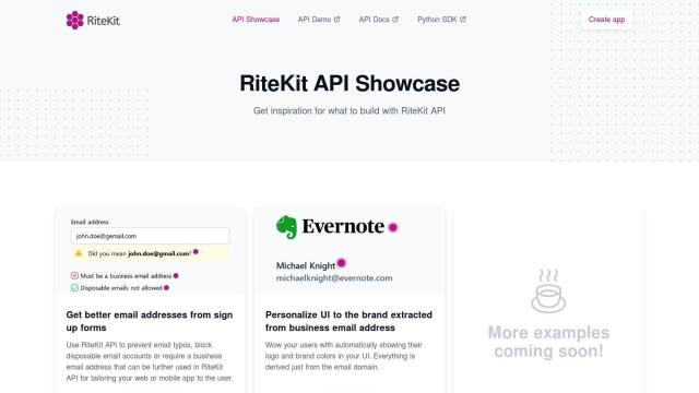 RiteKit API Showcase screenshot thumbnail