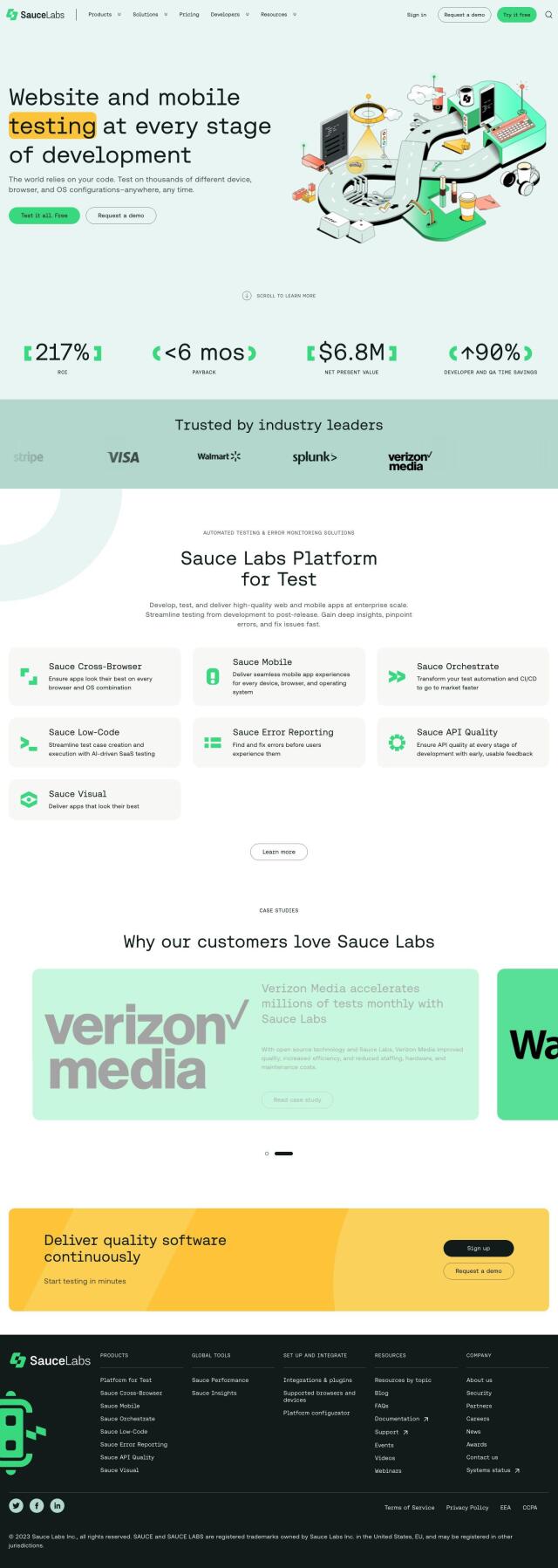 Sauce Labs full screenshot