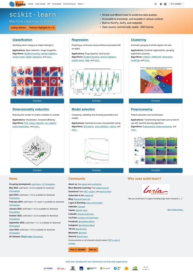 scikit-learn full screenshot