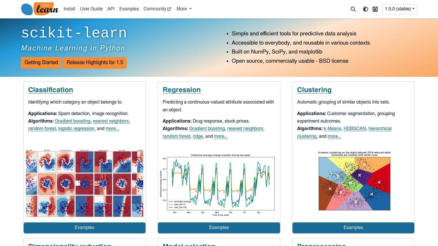 scikit-learn screenshot thumbnail