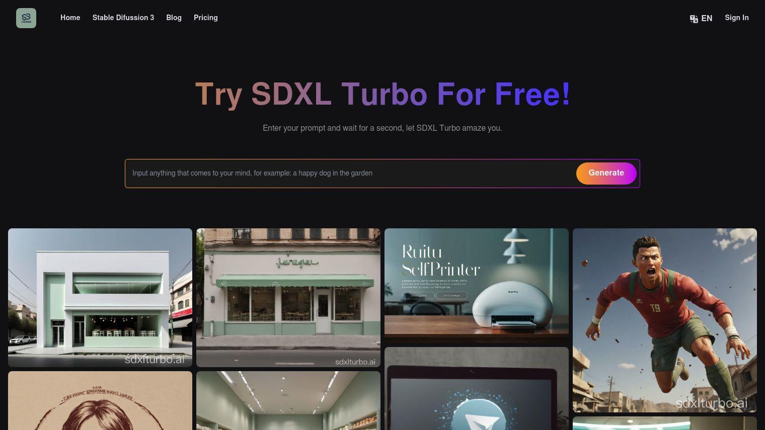 SDXL Turbo screenshot thumbnail