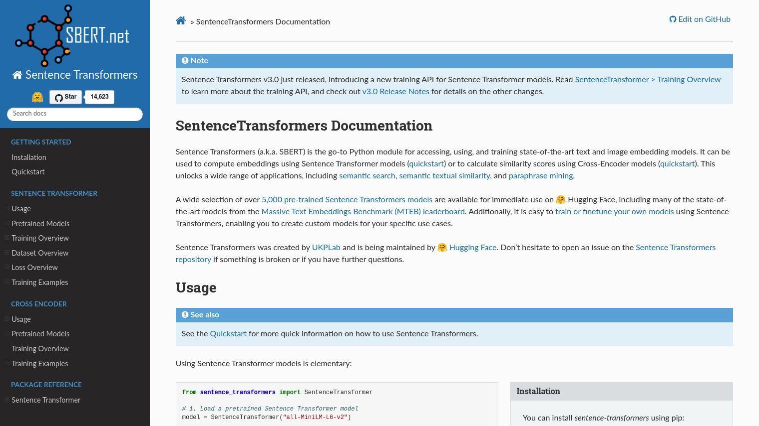 Sentence Transformers screenshot thumbnail