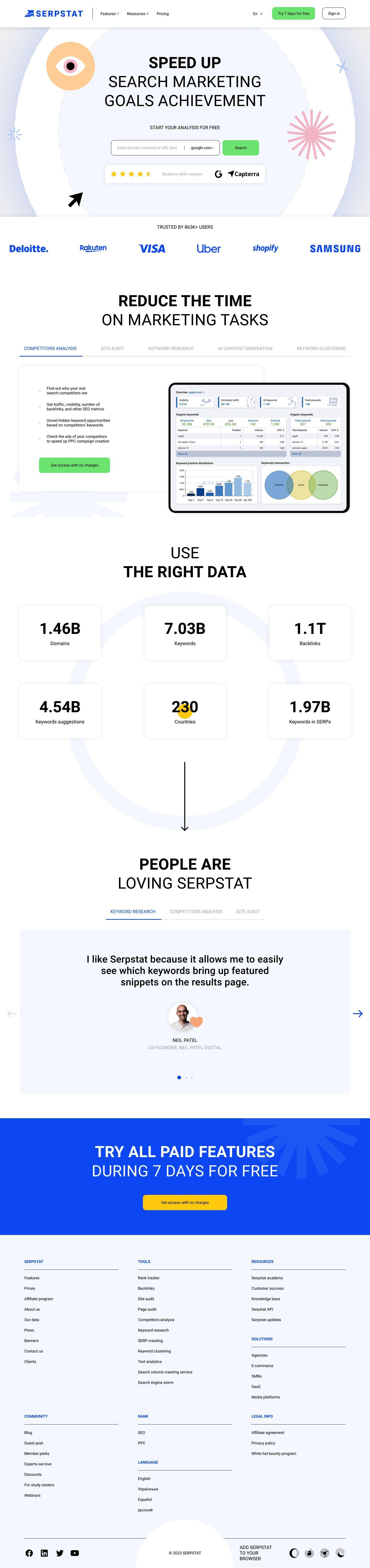 Serpstat full screenshot