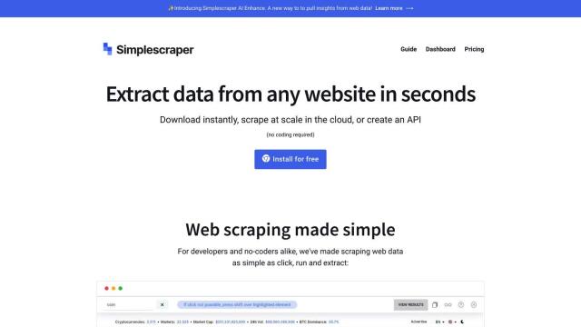 Simplescraper screenshot thumbnail