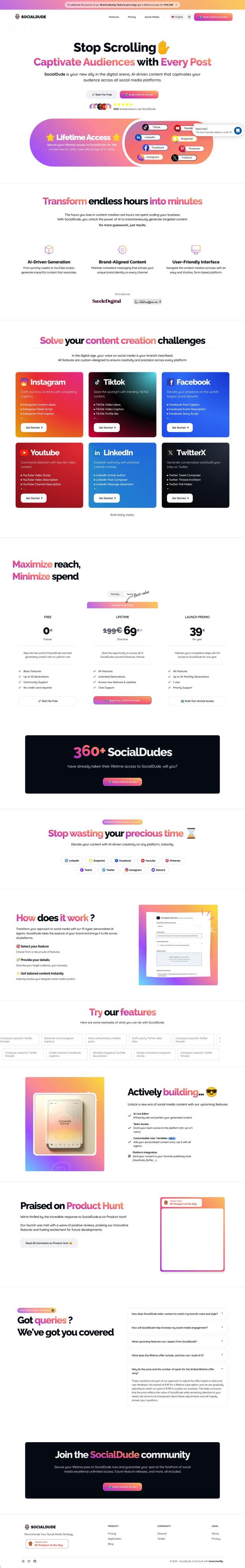 SocialDude full screenshot