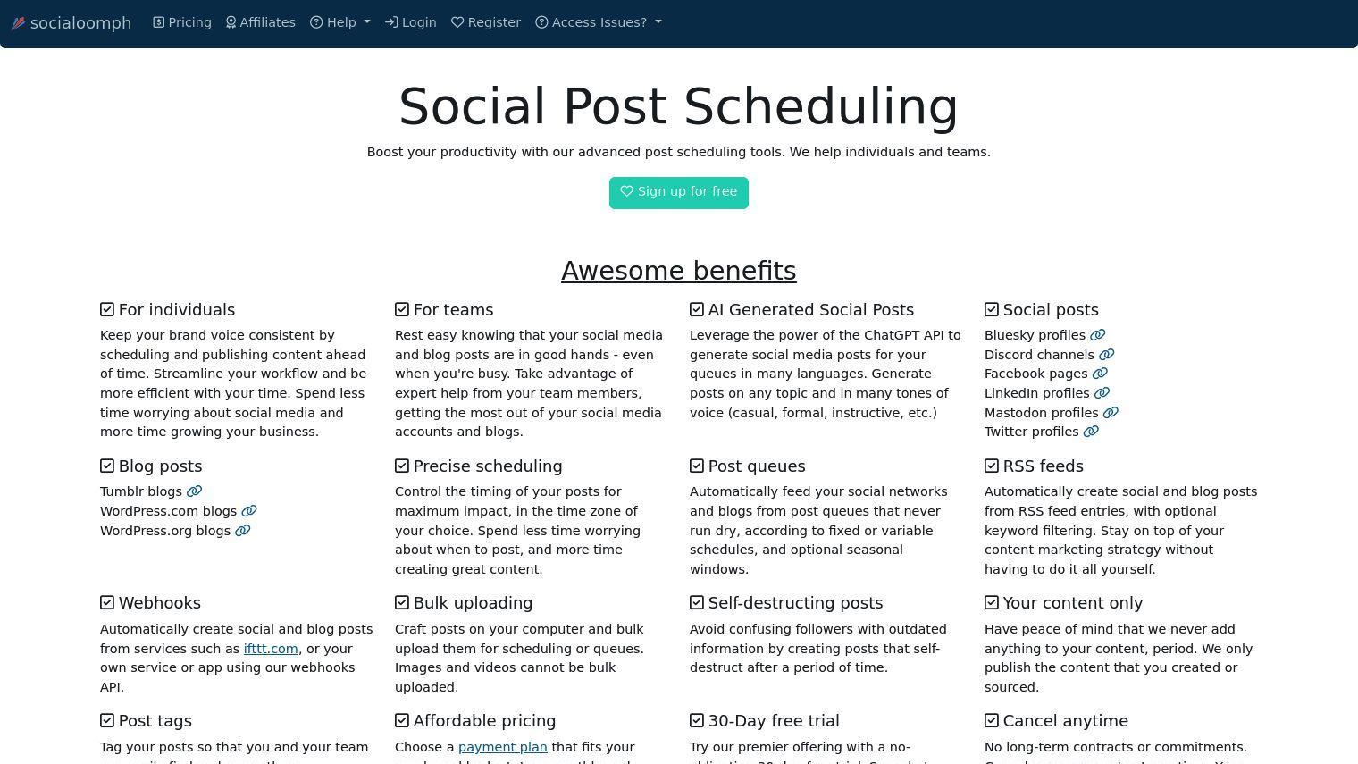 SocialOomph screenshot thumbnail