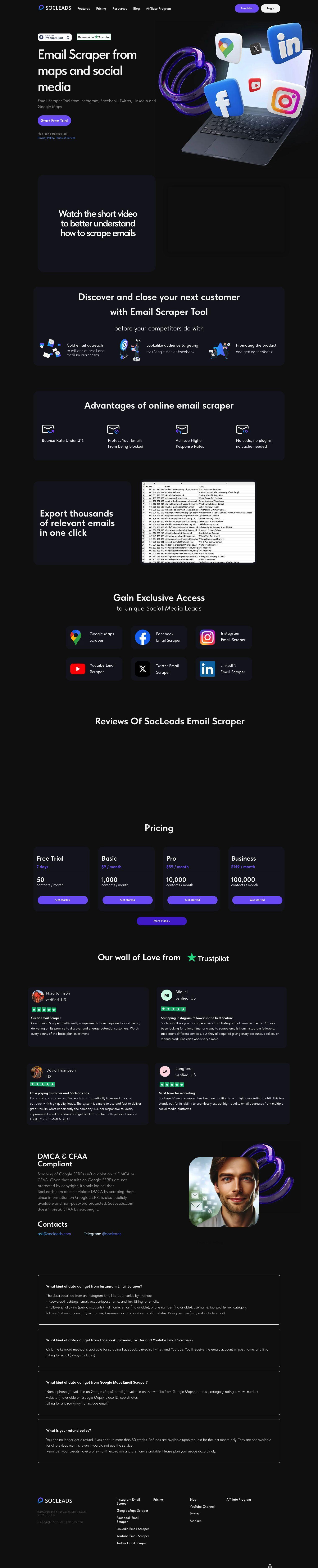 SocLeads Email Scraper full screenshot