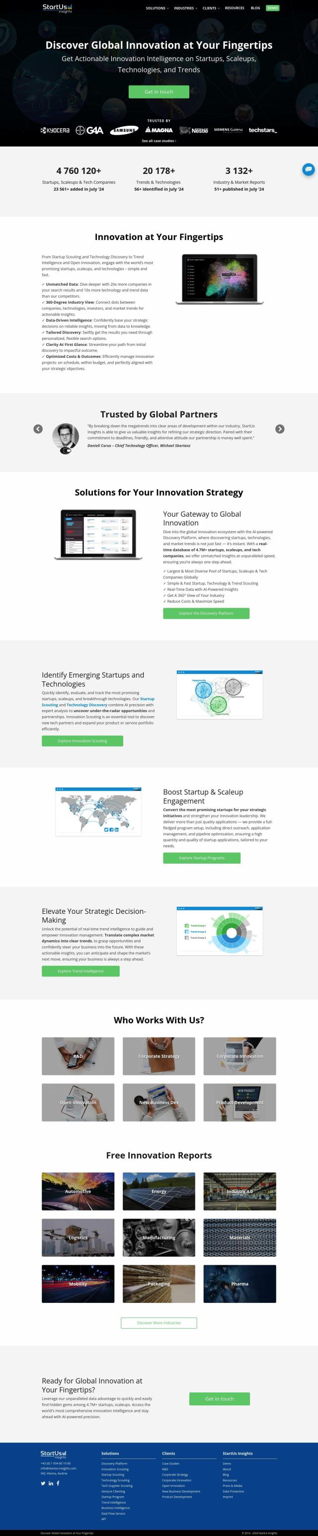 StartUs Insights full screenshot