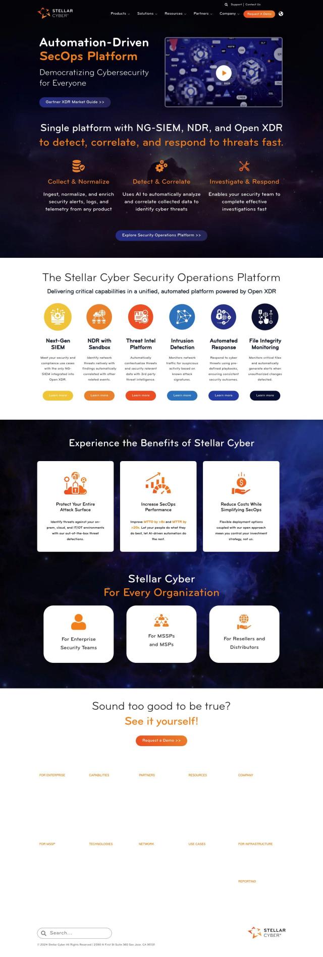 Stellar Cyber full screenshot