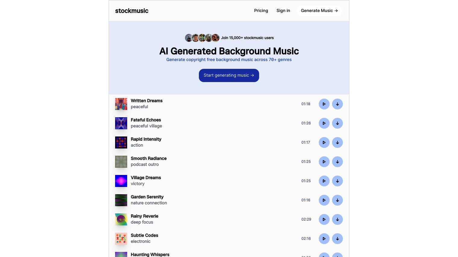 StockMusic screenshot thumbnail