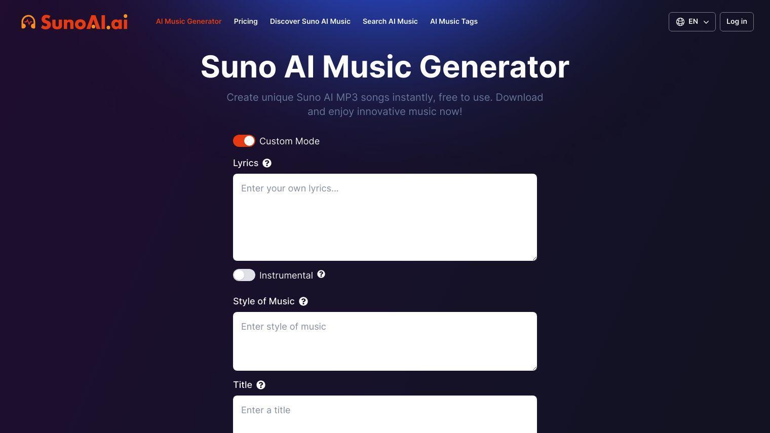 Suno AI Music Generator screenshot thumbnail