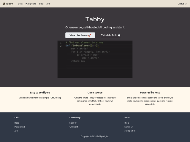 Tabby full screenshot