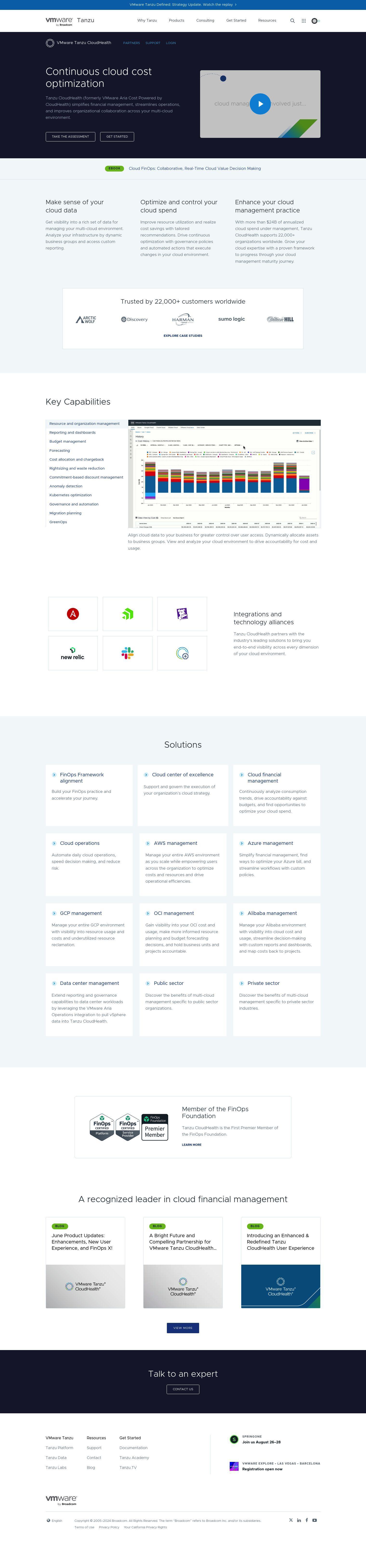 Tanzu CloudHealth full screenshot