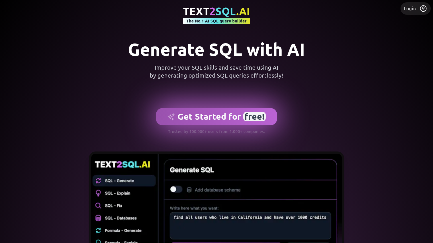 TEXT2SQL screenshot thumbnail