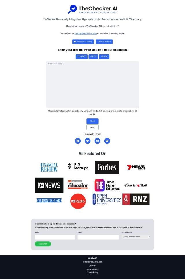 TheChecker.AI full screenshot