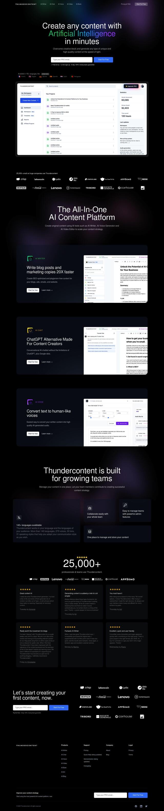 Thundercontent full screenshot