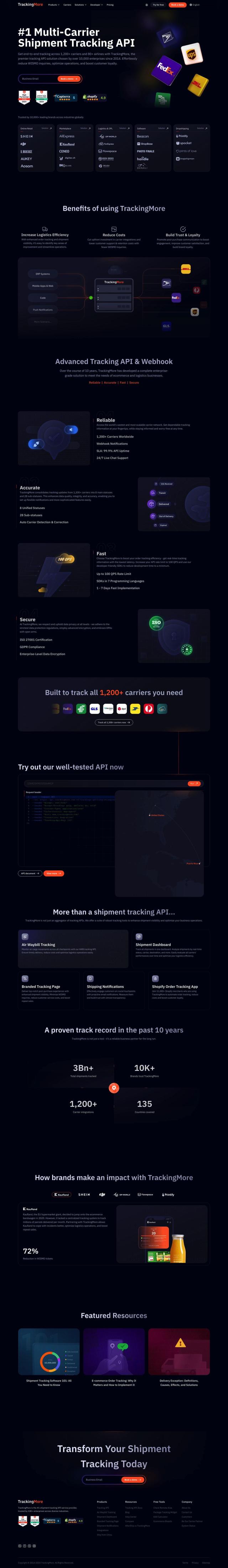 TrackingMore full screenshot