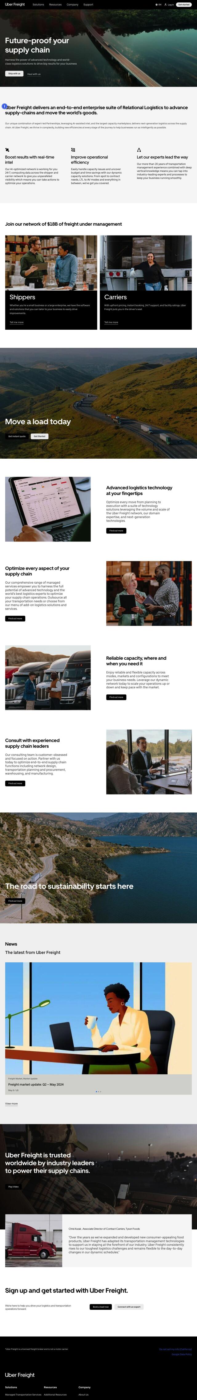 Uber Freight full screenshot