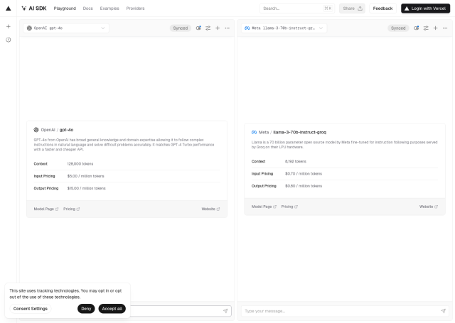Vercel AI SDK full screenshot