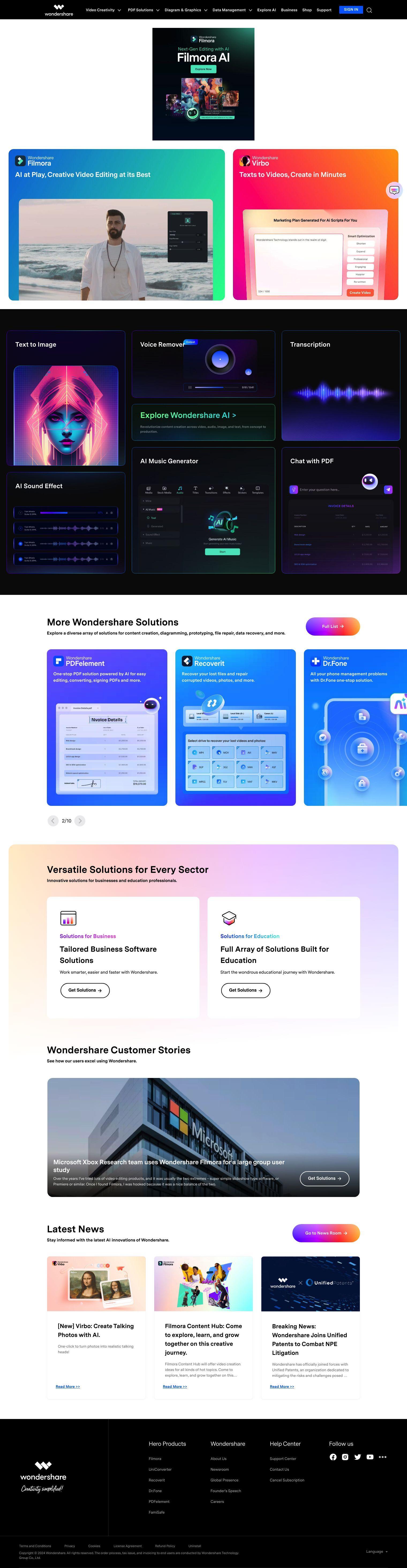 Wondershare full screenshot