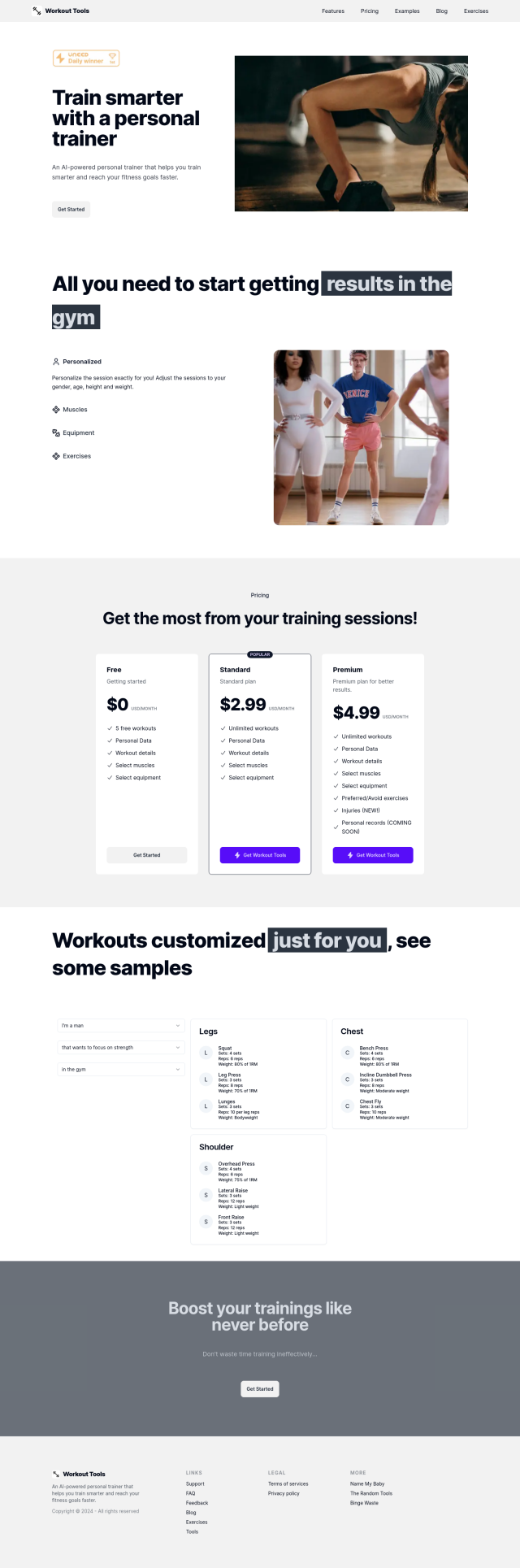 Workout Tools full screenshot