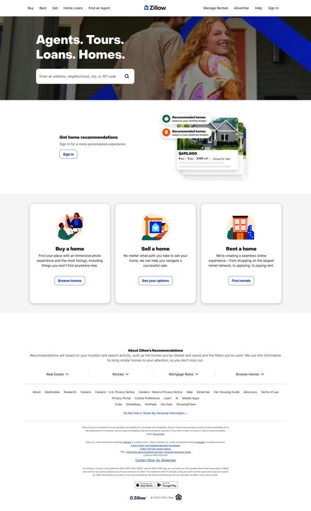 Zillow full screenshot