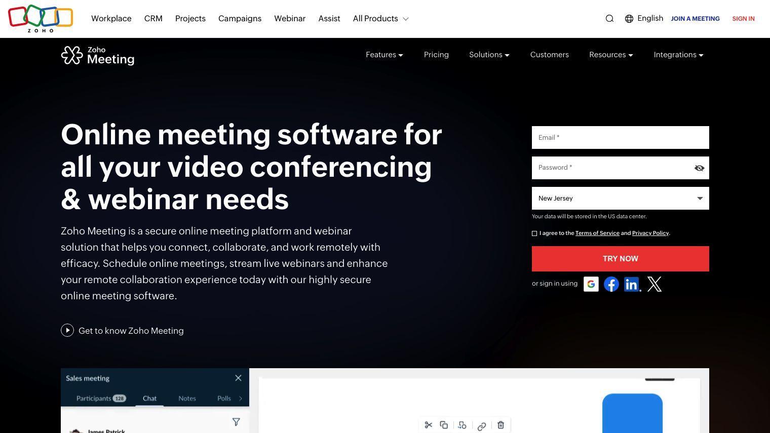 Zoho Meeting screenshot thumbnail