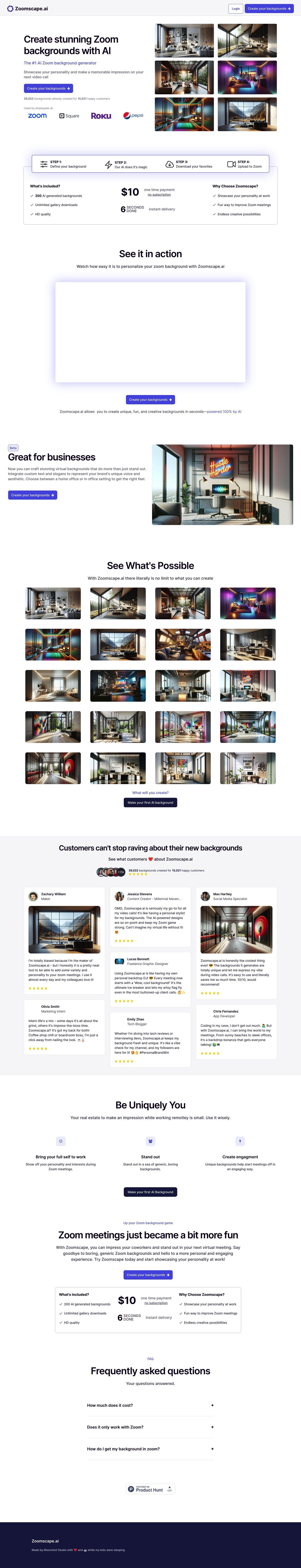 ZoomScape.ai full screenshot